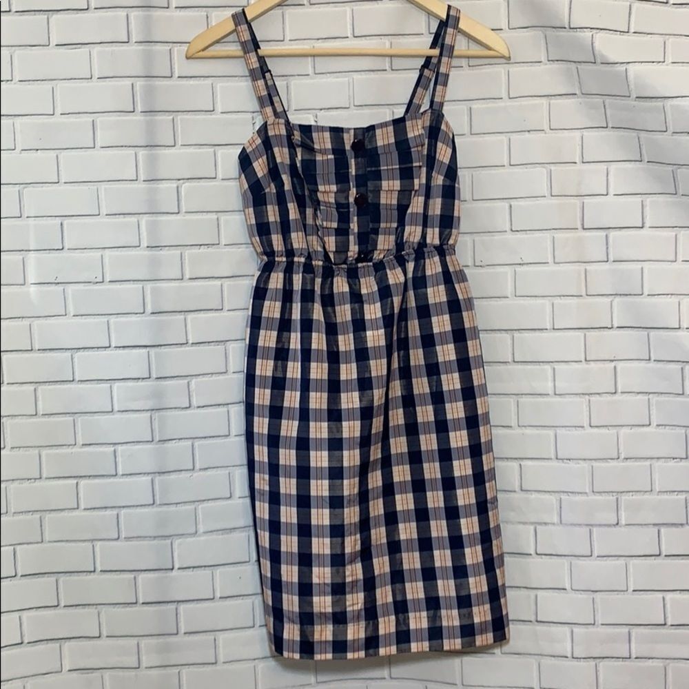 Maeve Outshine Navy Plaid Sundress Size XS‎